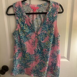 Floral Sleeveless Pink Top